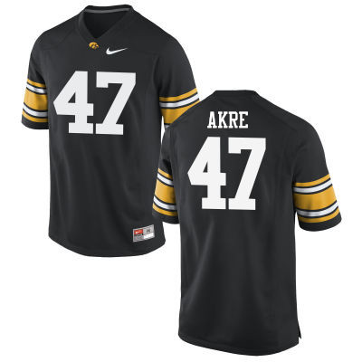 Men Iowa Hawkeyes #47 Lane Akre College Football Jerseys-Black